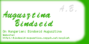 augusztina bindseid business card